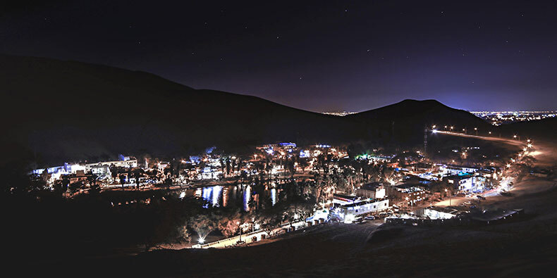 night in huacachina