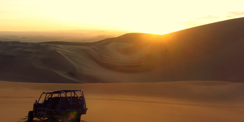 Huacachina Tour ending with a beautiful sunset